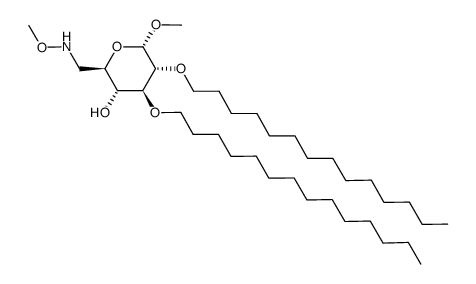 methyl 6-methoxyamino-4-O-(4-methoxybenzyl)-6-deoxy-α-D-glucopyranoside Structure