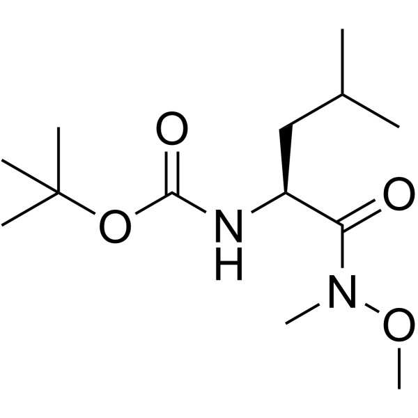 N-(叔丁氧基羰基)-L-亮氨酸-N'-甲氧基-N'-甲酰胺结构式