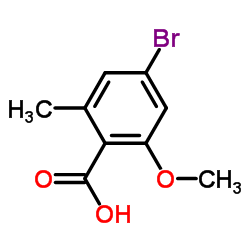 2-甲基-4-溴-6-甲氧基苯甲酸结构式