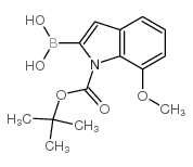 7-甲氧基-1H-吲哚-2-硼酸,N-BOC保护结构式