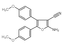 2-氨基-4,5-双(4-甲氧基苯基)呋喃-3-甲腈结构式