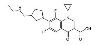 1-Cyclopropyl-7-{3-[(ethylamino)methyl]-1-pyrrolidinyl}-6,8-diflu oro-4-oxo-1,4-dihydro-3-quinolinecarboxylic acid结构式