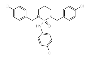 1,3,2-Diazaphosphorin-2(1H)-amine,N-(4-chlorophenyl)-1,3-bis[(4-chlorophenyl)methyl]tetrahydro-, 2-oxide Structure