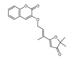 3-<(E)-3-(4,5-dihydro-5,5-dimethyl-4-oxo-2-furanyl)-2-butenyloxy>-coumarin Structure