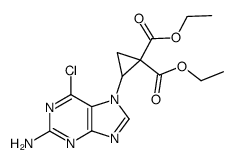 2-(2-Amino-6-chloro-purin-7-yl)-cyclopropane-1,1-dicarboxylic acid diethyl ester结构式