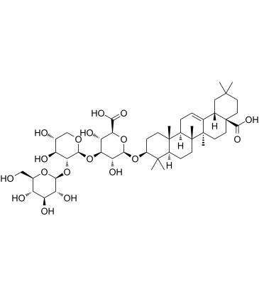 Oleanolic acid-3-O-glucosyl(1-2)xylyl(1-3)glucosiduronic acid Structure