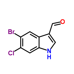 5-溴-6-氯-1H-吲哚-3-甲醛结构式