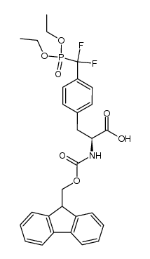 (S)-2-{[(9H-fluoren-9-yl)methoxy]carbonylamino}-3-{4-[(diethoxyphosphoryl)difluoromethyl]phenyl}propanoic acid结构式
