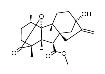 ent-13-hydroxy-1-iodo-20-norgibberell-16-ene-7,19-dioic acid 7-methyl ester 19,10-lactone Structure