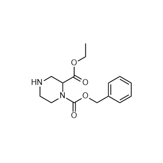 1-苄基 2-乙基 哌嗪-1,2-二羧酸酯结构式