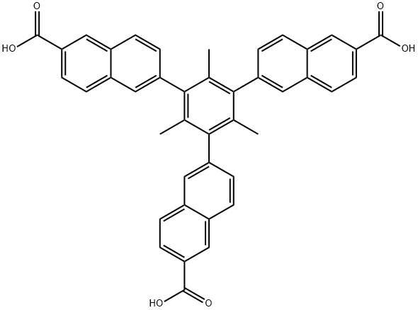 6,6',6''-(2,4,6-trimethylbenzene-1,3,5-triyl)tris(2-naphthoic acid) Structure