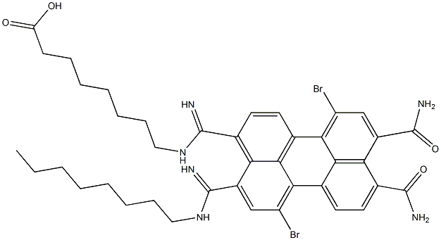 N,N'-二辛基-1,7-二溴-苝四羧酸二酰亚胺结构式