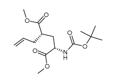(2S,4S)-2-allyl-4-tert-butoxycarbonylamino-pentanedioic acid dimethyl ester结构式
