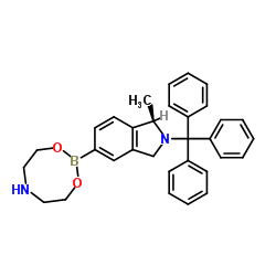 2-[(1R)-1-甲基-2-三苯甲基-2,3-二氢-1H-5-异吲哚基]硼酸二乙醇胺酯结构式
