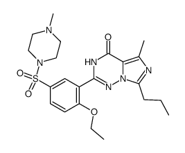 2-[2-ethoxy-5-(4-methyl-piperazine-1-sulphonyl)-phenyl]-5-methyl-7-propyl-3H-imidazo[5,1-f][1,2,4]triazin-4-one结构式