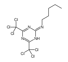N-pentyl-4,6-bis(trichloromethyl)-1,3,5-triazin-2-amine结构式