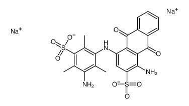 disodium 1-amino-4-[(3-amino-2,4,6-trimethyl-5-sulphonatophenyl)amino]-9,10-dihydro-9,10-dioxoanthracene-2-sulphonate Structure