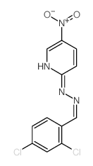Benzaldehyde,2,4-dichloro-, 2-(5-nitro-2-pyridinyl)hydrazone Structure