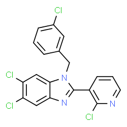 5,6-DICHLORO-1-(3-CHLOROBENZYL)-2-(2-CHLORO-3-PYRIDINYL)-1H-1,3-BENZIMIDAZOLE结构式