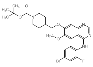 4-((4-(4-溴-2-氟苯基氨基)-6-甲氧基喹唑啉-7-基氧基)甲基)哌啶-1-羧酸叔丁酯结构式