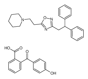 o-(p-hydroxybenzoyl)benzoic acid, compound with 1-[2-[3-(2,2-diphenylethyl)-1,2,4-oxadiazol-5-yl]ethyl]piperidine (1:1) structure