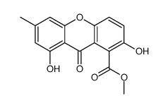 2,8-Dihydroxy-6-methyl-9-oxo-9H-xanthene-1-carboxylic acid methyl ester结构式