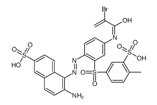 6-amino-5-[[4-[(2-bromo-1-oxoallyl)amino]-2-[(4-methyl-3-sulphophenyl)sulphonyl]phenyl]azo]naphthalene-2-sulphonic acid structure