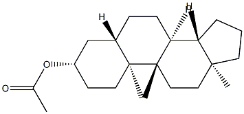 9-Methyl-5α-androstan-3β-ol acetate structure