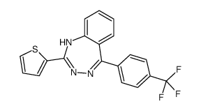 (9ci)-2-(2-噻吩)-5-[4-(三氟甲基)苯基]-1H-1,3,4-苯并三氮杂卓结构式