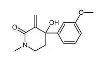 4-hydroxy-4-(3-methoxyphenyl)-1-methyl-3-methylidenepiperidin-2-one Structure