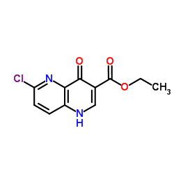 6-Chloro-1,5-naphthyridine-4-oxo-3-carboxylic acid ethyl ester Structure