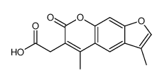 7H-Furo[3,2-g][1]benzopyran-6-acetic acid, 3,5-dimethyl-7-oxo-结构式
