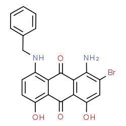 1-amino-2-bromo-4,5-dihydroxy-8-[(phenylmethyl)amino]anthraquinone structure