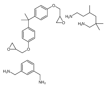 1,3-苯二甲基胺与2,2’-[(1-甲基亚乙基)双(4,1-亚苯基氧亚甲基)]双(环氧乙烷)和2,2,4-三甲基-1,6-乙二胺的聚合物结构式