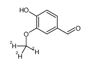 4-羟基-3-(甲氧基-D3)苯甲醛结构式