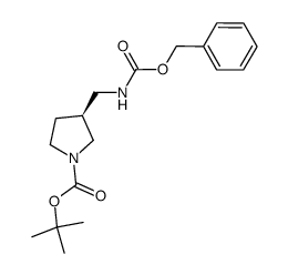 (3S)-3-({{((苄氧基)羰基]氨基}甲基)吡咯烷-1-羧酸叔丁酯结构式