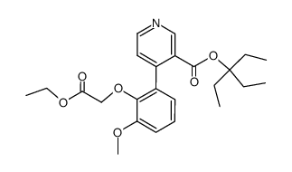 3-<(3-ethyl-3-pentoxy)carbonyl>-4-<2-<(ethoxycarbonyl)methoxy>-3-methoxyphenyl>pyridine结构式