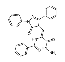 2-benzamido-3-(4,5-dihydro-3-phenyl-5-oxo-1-phenyl-1H-pyrazol-4-yl)acrylic acid hydrazide结构式