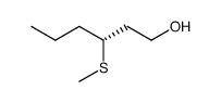 (-)-(R)-3-methyl-thio-1-hexanol Structure
