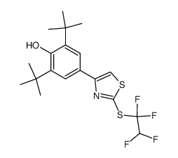2,6-Di-tert-butyl-4-[2-(1,1,2,2-tetrafluoro-ethylsulfanyl)-thiazol-4-yl]-phenol Structure