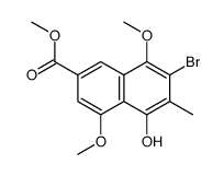 7-溴-5-羟基-4,8-二甲氧基-6-甲基-2-萘羧酸甲酯结构式