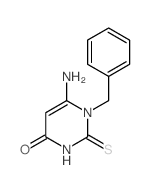 6-amino-1-benzyl-2-sulfanylidene-pyrimidin-4-one结构式