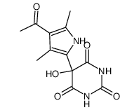 5-(4-acetyl-3,5-dimethyl-pyrrol-2-yl)-5-hydroxy-barbituric acid Structure
