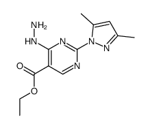 2-(3,5-Dimethyl-pyrazol-1-yl)-4-hydrazino-pyrimidine-5-carboxylic acid ethyl ester Structure