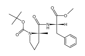N-(tertbutyloxycarbonyl)-α-methyl-L-prolyl-L-phenylalanine methyl ester结构式