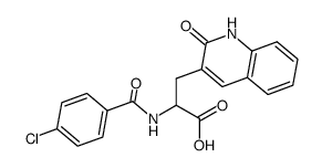 2-(4-chlorobenzoylamino)-3-(2-quinolon-3-yl)propionic acid结构式