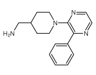 (1-(3-phenylpyrazin-2-yl)piperidin-4-yl)methanamine Structure