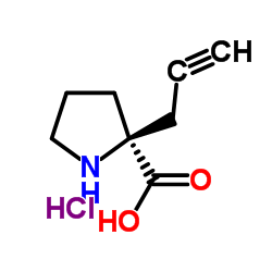 (S)-2-(丙-2-炔-1-基)吡咯烷-2-甲酸盐酸盐结构式