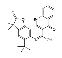 N-(5-(叔丁基)-3,3-二甲基-2-氧代-2,3-二氢苯并呋喃-6-基)-4-氧代-1,4-二氢喹啉-3-羧酰胺结构式