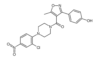 (4-(2-氯-4-硝基苯基)哌嗪-1-基)(3-(4-羟基苯基)-5-甲基异噁唑-4-基)甲酮结构式